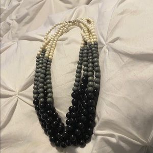 Statement necklace- black, cream, grey